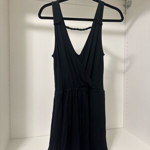 Black Sleeveless V-Neck Romper